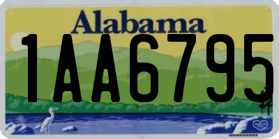 AL license plate 1AA6795