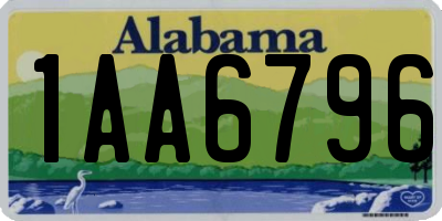 AL license plate 1AA6796