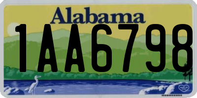 AL license plate 1AA6798