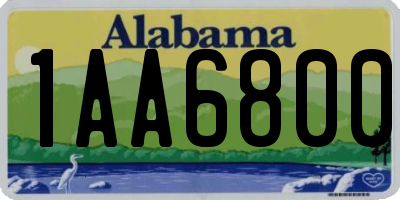 AL license plate 1AA6800