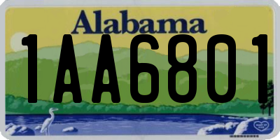 AL license plate 1AA6801