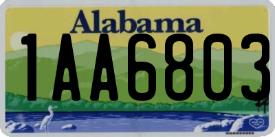 AL license plate 1AA6803