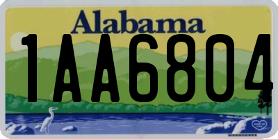 AL license plate 1AA6804