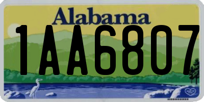 AL license plate 1AA6807