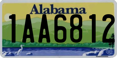 AL license plate 1AA6812