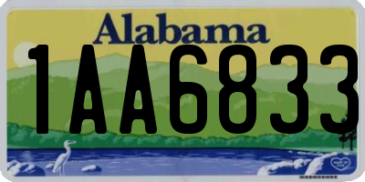 AL license plate 1AA6833