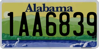 AL license plate 1AA6839