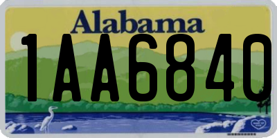 AL license plate 1AA6840