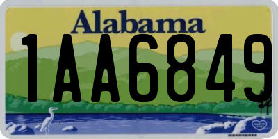 AL license plate 1AA6849