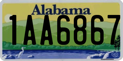 AL license plate 1AA6867