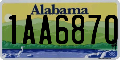 AL license plate 1AA6870