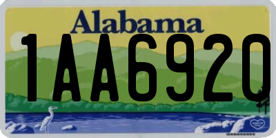 AL license plate 1AA6920