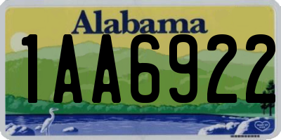 AL license plate 1AA6922