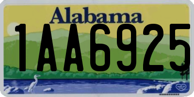 AL license plate 1AA6925