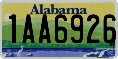 AL license plate 1AA6926