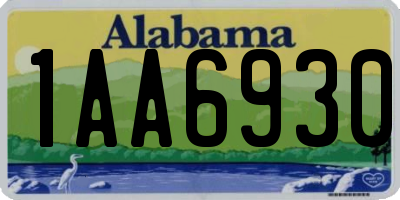 AL license plate 1AA6930