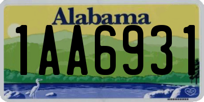 AL license plate 1AA6931