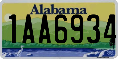 AL license plate 1AA6934