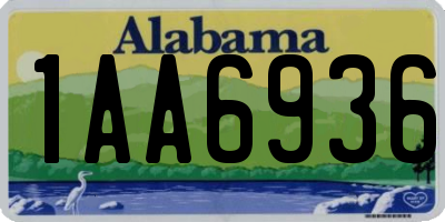 AL license plate 1AA6936