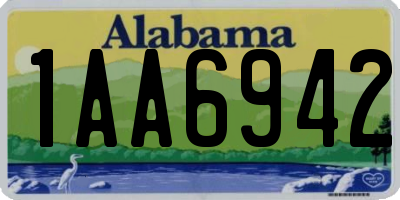 AL license plate 1AA6942