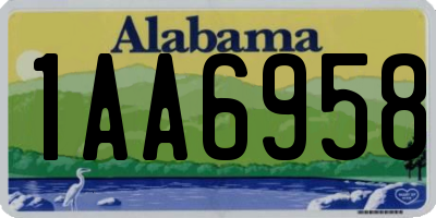 AL license plate 1AA6958