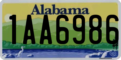 AL license plate 1AA6986