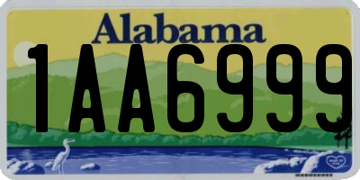 AL license plate 1AA6999