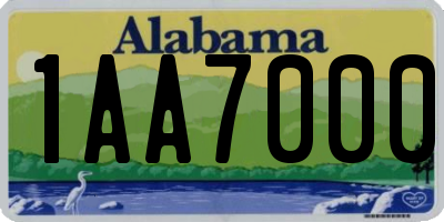 AL license plate 1AA7000