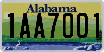 AL license plate 1AA7001