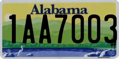 AL license plate 1AA7003