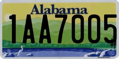 AL license plate 1AA7005