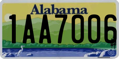 AL license plate 1AA7006