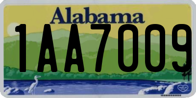 AL license plate 1AA7009