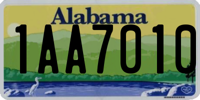 AL license plate 1AA7010