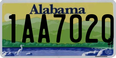 AL license plate 1AA7020