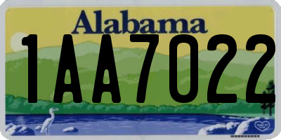 AL license plate 1AA7022