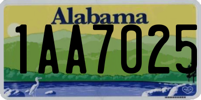 AL license plate 1AA7025