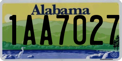 AL license plate 1AA7027