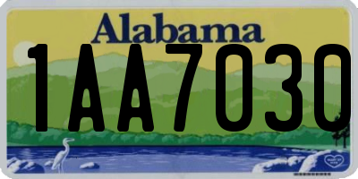 AL license plate 1AA7030