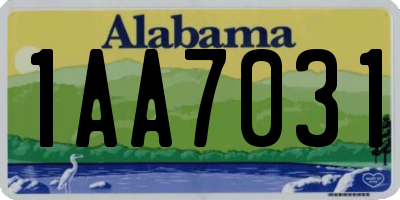 AL license plate 1AA7031