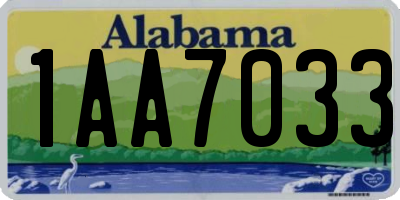 AL license plate 1AA7033