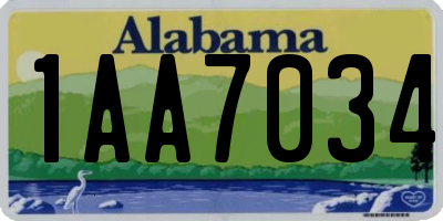 AL license plate 1AA7034