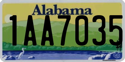 AL license plate 1AA7035