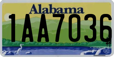 AL license plate 1AA7036