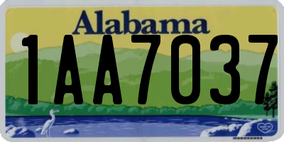 AL license plate 1AA7037