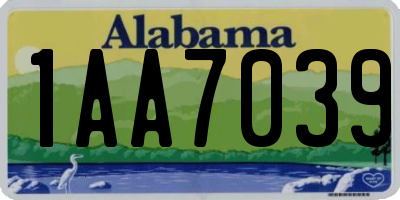 AL license plate 1AA7039