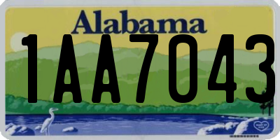 AL license plate 1AA7043