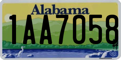 AL license plate 1AA7058