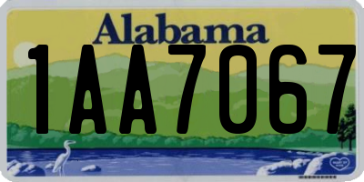 AL license plate 1AA7067