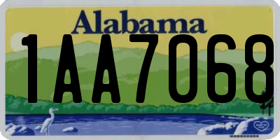 AL license plate 1AA7068